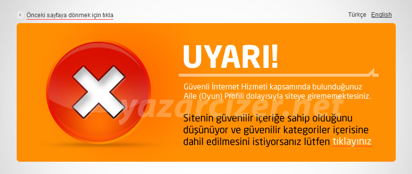 Güvenli İnternet Karşılama Sayfası